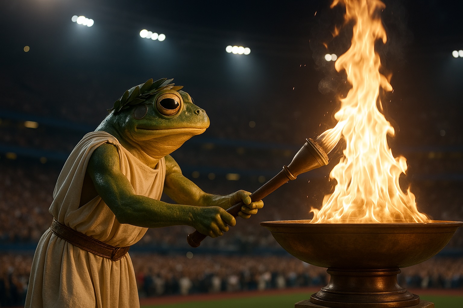 Il ranocchio Batrace accende il tripode